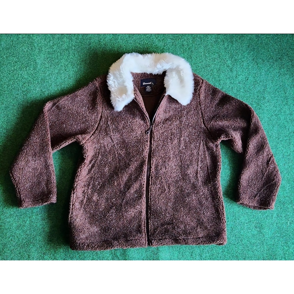 Denim & Co With Faux Fur Collar Women Size Medium